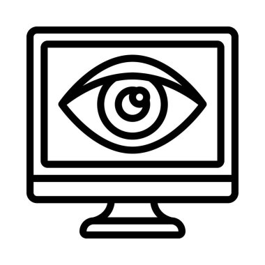 Bilgisayar Vizyonu simgesi, vektör illüstrasyonu 