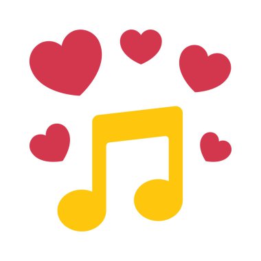 Aşk Müzik Web ikonu vektör illüstrasyonu