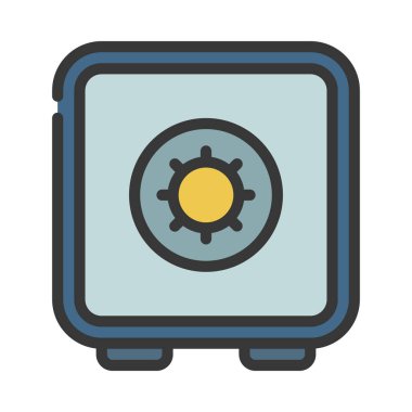 Para Güvenli Kutusu web simgesi vektör illüstrasyonu