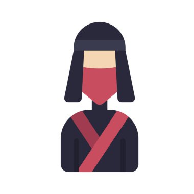 Uzun Maskeli Ninja Ağ vektör illüstrasyonu