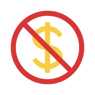 Para web simgesi yok düz tasarım, vektör illüstrasyonu                                             