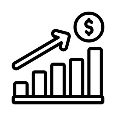  Finansal Büyüme web simgesi vektör illüstrasyonu