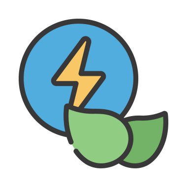 Eco Power web simgesi vektör illüstrasyonu 
