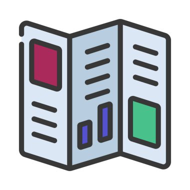 Broşür Tasarım Web ikonu vektör çizimi 