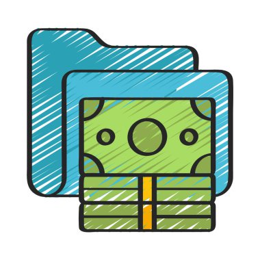 Cash Stack Dizin simgesi, vektör illüstrasyonu 