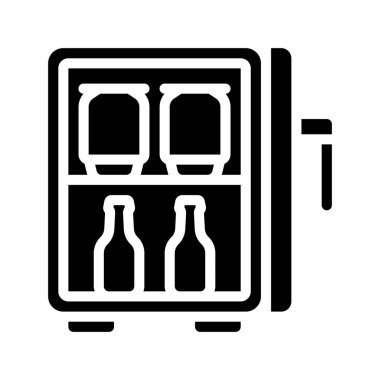 Mini Buzdolabı web simgesi vektör illüstrasyonu 