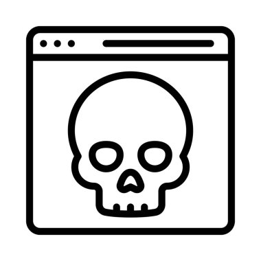 Web sitesi vektör simgesine kafatası karalaması