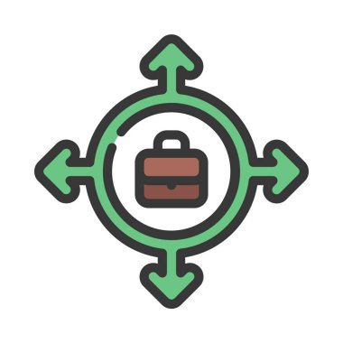 İş Yönetimi simgesi vektör illüstrasyonu