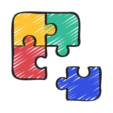 Yapboz parçaları simgesi. Web için basit bulmaca parçaları vektör simgesi çizimi