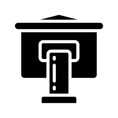 Sunum düzlüğü simgesi, vektör illüstrasyonu