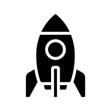 Uzay roketi simgesi, vektör çizimi  