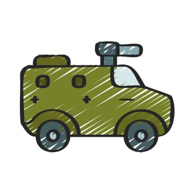 Zırhlı Araç simgesi, vektör illüstrasyonu 