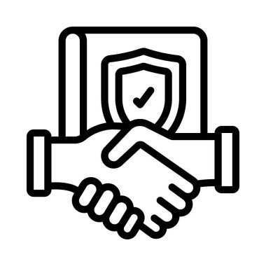 Sigorta Anlaşması Web simgesi vektör illüstrasyonu