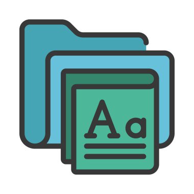 Yazı Tipi Dizini simgesi, vektör illüstrasyonu 