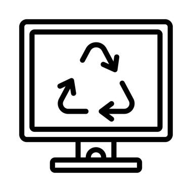 Geri Dönüşüm Monitörü Web simgesi vektör resimlemesi