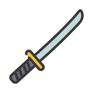Katana Kılıç Web simgesi vektör illüstrasyonu