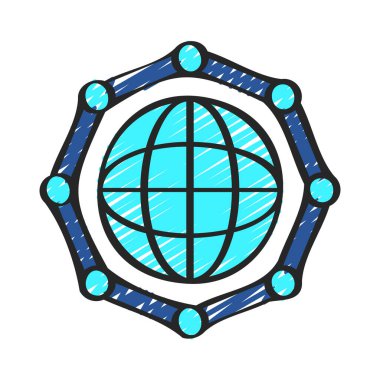 Ağ web simgesi düz tasarım, vektör illüstrasyonu              