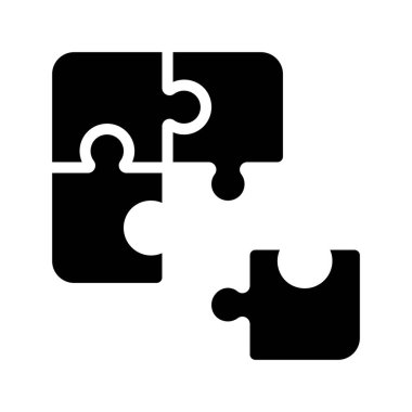 Yapboz parçaları simgesi. Web için basit bulmaca parçaları vektör simgesi çizimi
