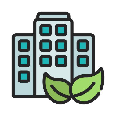 Sürdürülebilir Şirket düz simgesi, vektör illüstrasyonu 