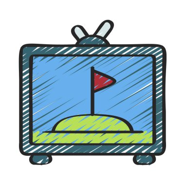 TV ekran simgesi, vektör illüstrasyonu basit tasarım