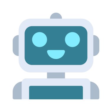 Robot simgesi, vektör illüstrasyonu basit tasarım