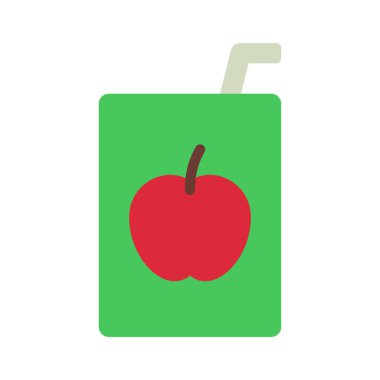 Apple Juice Box Web simgesi vektör illüstrasyonu