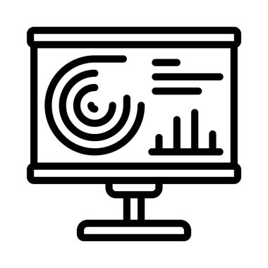 Sunum düzlüğü simgesi, vektör illüstrasyonu