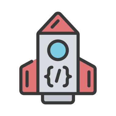 roket fırlatma simgesi vektör çizimi