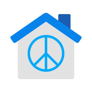 Barış İşareti Ev simgesi, vektör illüstrasyonu   