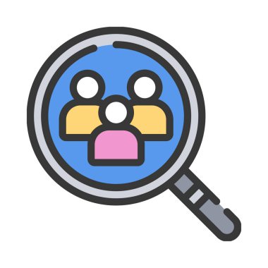 Kullanıcı Araştırma simgesi vektör illüstrasyonu 