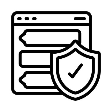 İleti Zinciri Koruma simgesi, vektör illüstrasyonu 