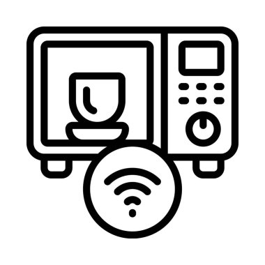 Mikrodalga ağ ikonu vektör illüstrasyonu