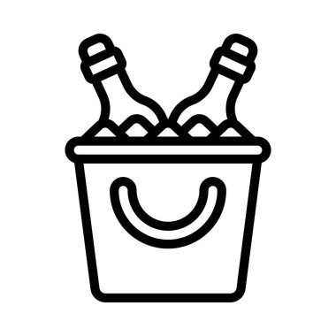 Ice Bucket ağ ikonu vektör illüstrasyonunu içer