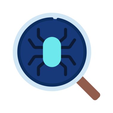 Hata simgesi ve vektör illüstrasyonlu büyüteç