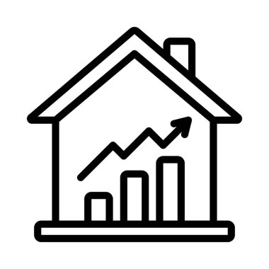 Konut Piyasası Artırma ikon vektör illüstrasyon tasarımı