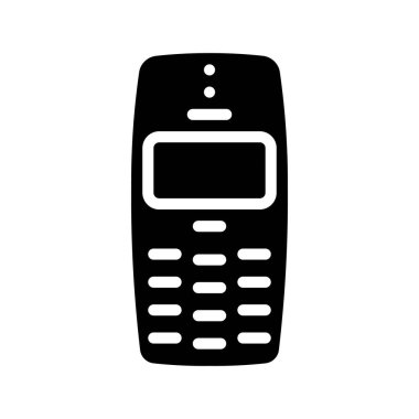 Beyaz arkaplanda Retro Cep Telefonu simgesi