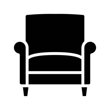 Koltuk simgesi, düz stil. vektör illüstrasyonu 