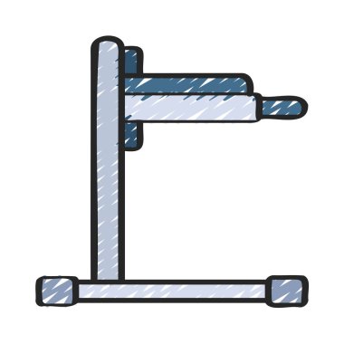 Dip Çubuğu Makinesi düz simgesi, vektör illüstrasyonu 
