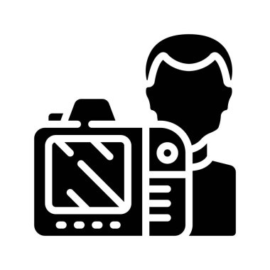 Vlogger ağ simgesi vektör illüstrasyonu