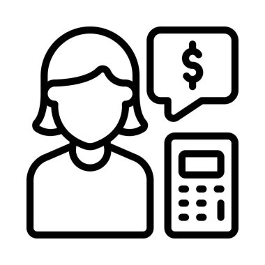 Muhasebeci Web simgesi vektör illüstrasyonu 