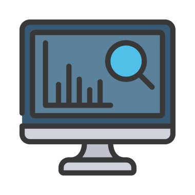 Bilgisayar Actuary Araçları simgesi, vektör illüstrasyonu  