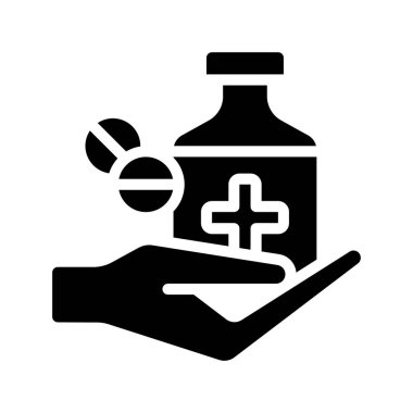 Medicine Web ikonu vektör illüstrasyonunu ver 