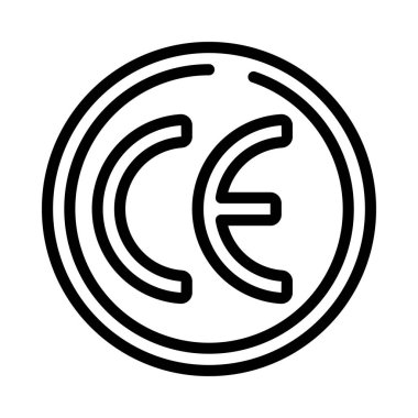 CE düz simgesi, vektör illüstrasyonu 