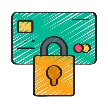 Güvenli ödeme web simgesi vektör çizimi