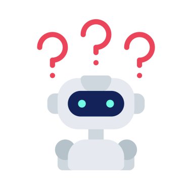 Robot Soruları Web simgesi vektör illüstrasyonu
