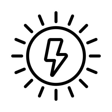 Güneş enerjisi ağ ikonu vektör illüstrasyonu 