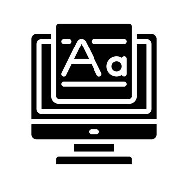 Yazı Tipi Uygulaması simgesi, vektör illüstrasyonu   