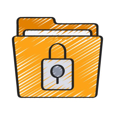 Dizin Güvenlik simgesi, vektör illüstrasyonu 