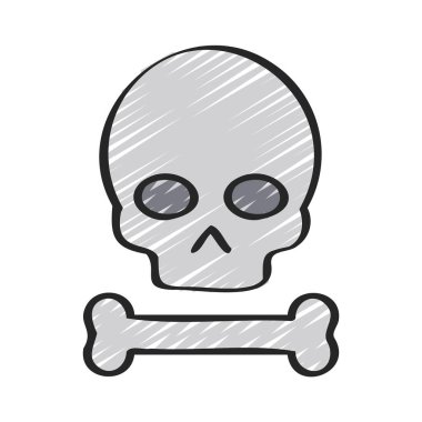 Karikatür korsan kafatası çıkartması.