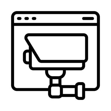 Güvenlik kamerası ikonu. ana hatlı cctv kamera vektör simgesi 